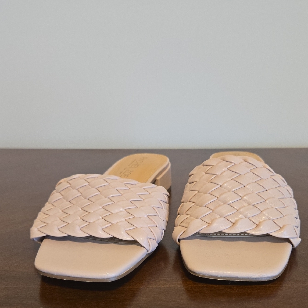 Rachel Zoe Blush Woven Mules